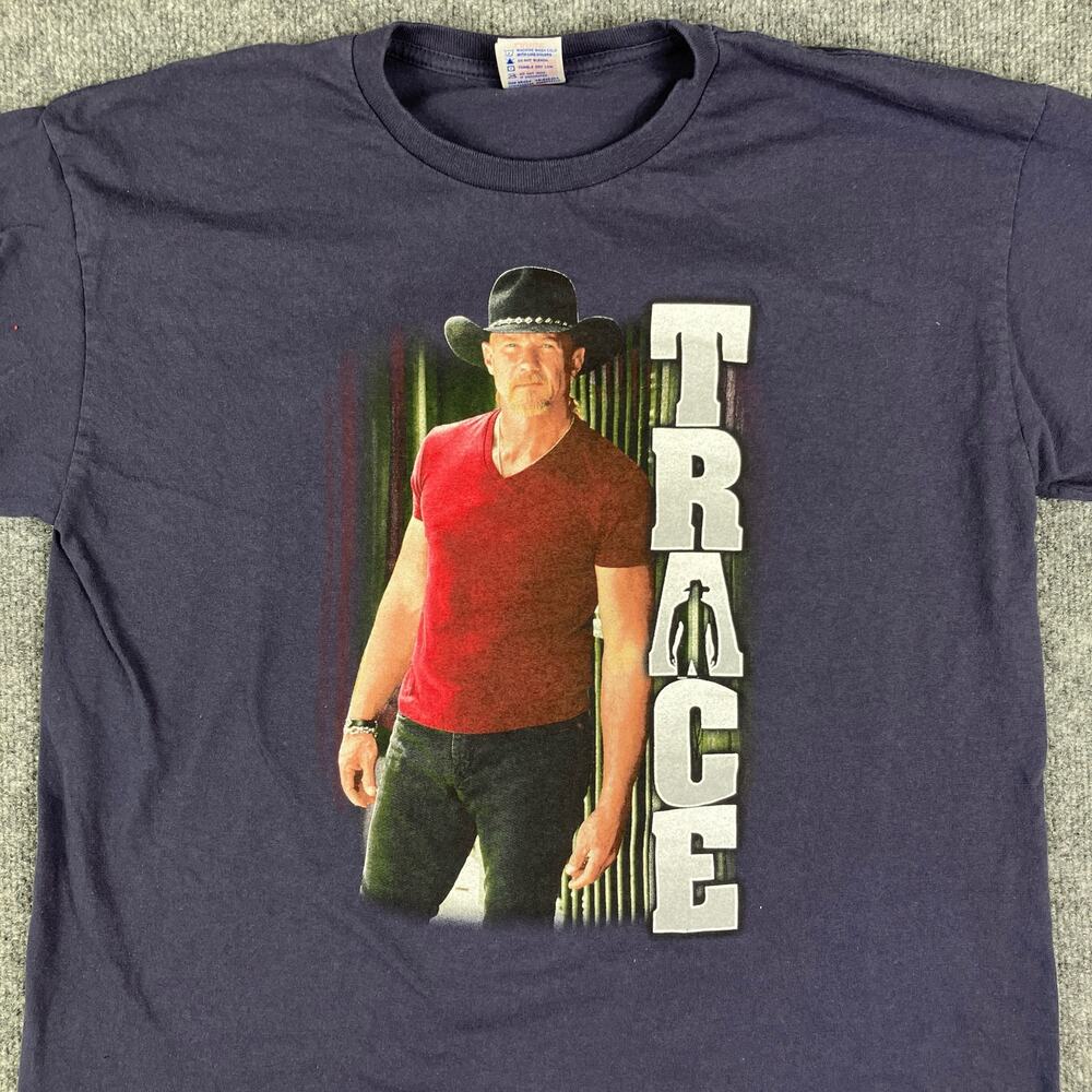 Bayside T-Shirt Men's L Trace Adkins 2016 Tour Navy Graphic Concert Tee